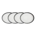 Maxwell & Williams Caviar Granite High Rim Plate 26.5cm Set Of 4 Black/White Blk/White