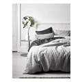 Aura Home Chambray Quilted Bedlinen Collection Dove Grey Queen Size