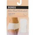 Bonds Cottontails Satin Touch Midi Brief White 1019 White 10