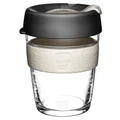 KeepCup Brew, Reusable Glass Cup, Qahwa, M 12oz / 340ml Black