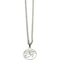 Mocha Fine Curb Chain And Eye Of Horus Silver Necklace Silver One Size