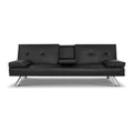 Artiss Leather 3 Seater Sofa Lounge In Black
