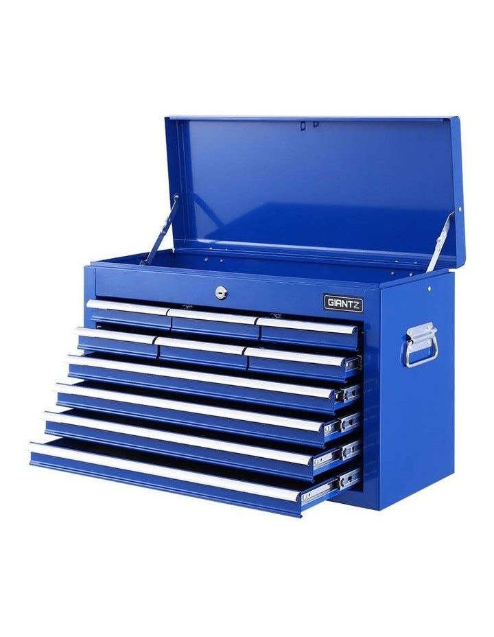 Giantz Giantz 10 Drawer Tool Box Cabinet Chest Toolbox Storage Garage Organiser Blue