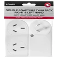 Living Today 2400W Double Right And Left Adaptor 2 Pack White