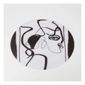 Vue Leather Look Round Placemat Faces in Black/White Blk/White