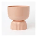 Vue Clio Ceramic Ribbed Bottom Planter 22cm in Pink