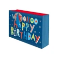 Simson Birthday Gift Bag Large Rectangle Typography in Blue