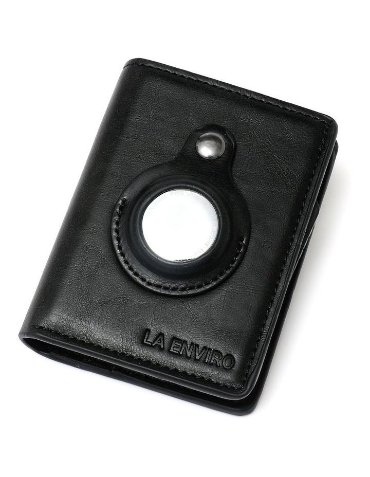 La Enviro Air Tag Trackable Vegan Leather Wallet in Black