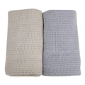 Bubba Blue Nordic Cellular Blanket 2 Pack in Grey/Sand Assorted