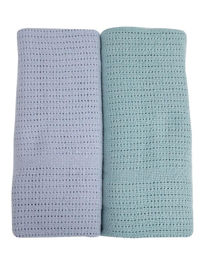 Bubba Blue Nordic Cellular Blanket 2 Pack in Blue/Green Assorted