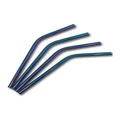 Lujo Home Short Bent Straws Cocktail in Rainbow 6mm