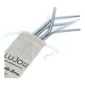 Lujo Home Short Bent Straws Cocktail in Silver 6mm