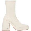 Windsor Smith Hedonist Patent Stretch Boots In Oat White 6