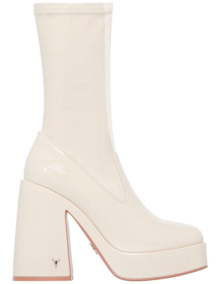 Windsor Smith Hedonist Patent Stretch Boots In Oat White 9