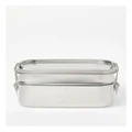 Vue 2-Layer Bento Box 1100ml + 750ml in Stainless Steel Silver