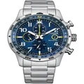 Citizen Eco-Drive Chronograph Stainless Steel Watch In Silver