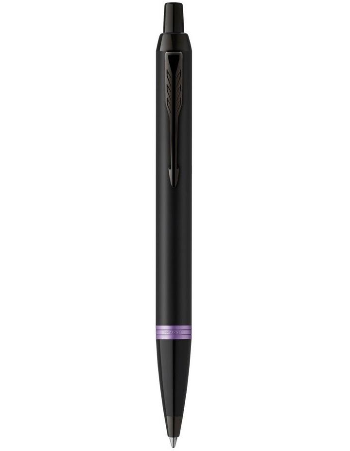 Parker Parker IM Vibrant Rings Ballpoint Pen in Satin Black Lacquer with Amethyst Purple Accents Black