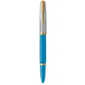 Parker Parker 51 Premium Fountain Pen in Turquoise with Gold Trim Blue
