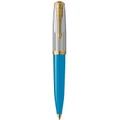Parker Parker 51 Premium Ballpoint Pen in Turquoise with Gold Trim Blue