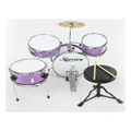 Karrera Kerrera Childrens 4 Piece Diamond Drum Kit Set Musical Instrument in Purple