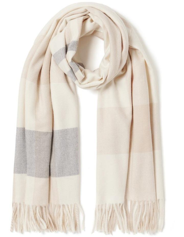 Forever New Ada Check Scarf in Natural Beige 0