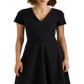 Lauren Ralph Lauren Stretch Short-Sleeve Dress in Black 0