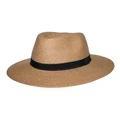 Rigon Braided Fedora Hat In Caramel Brown M-L