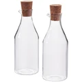 Salt&Pepper Grind Oil/Vinegar Bottle 430ml 2 Set in Black Clear