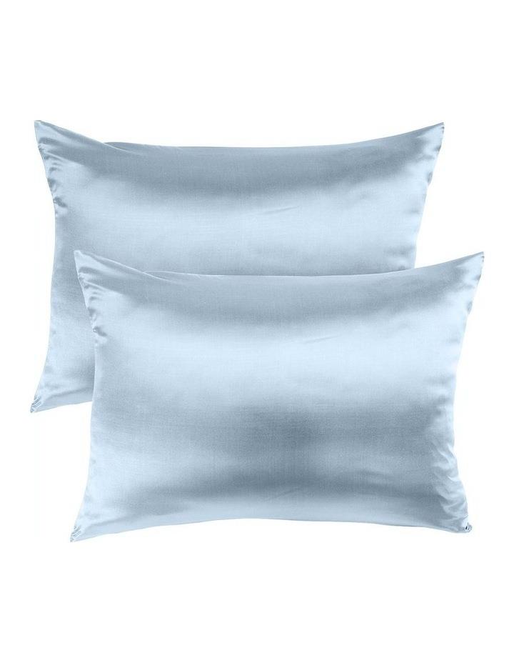 Royal Comfort Mulberry Soft Silk Hypoallergenic Pillowcase Twin Pack 51x76cm in Light Blue Lt Blue