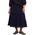 Y.A.S Holi Midi Skirt Organic Cotton Navy S