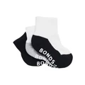 Bonds Baby Crew Socks 3 Pack In Black & White Blk/White 1-2