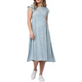 Ripe Ava Shirred Dress in Blue L