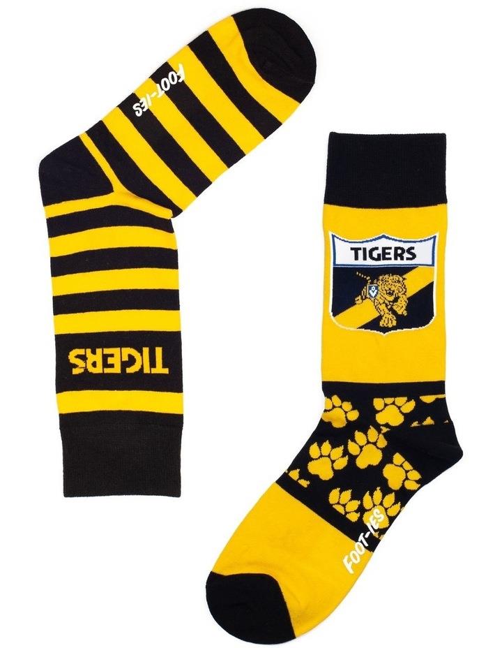 Foot-ies Richmond Heritage Stripe 2 Pack Cotton Socks in Yellow/Black Yellow One Size