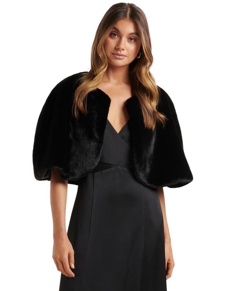 Forever New Clarissa Faux Fur Capelet in Black