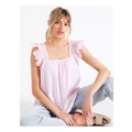 Vero Moda Ulemi Sleeveless Cotton Top in Parfait Pink L