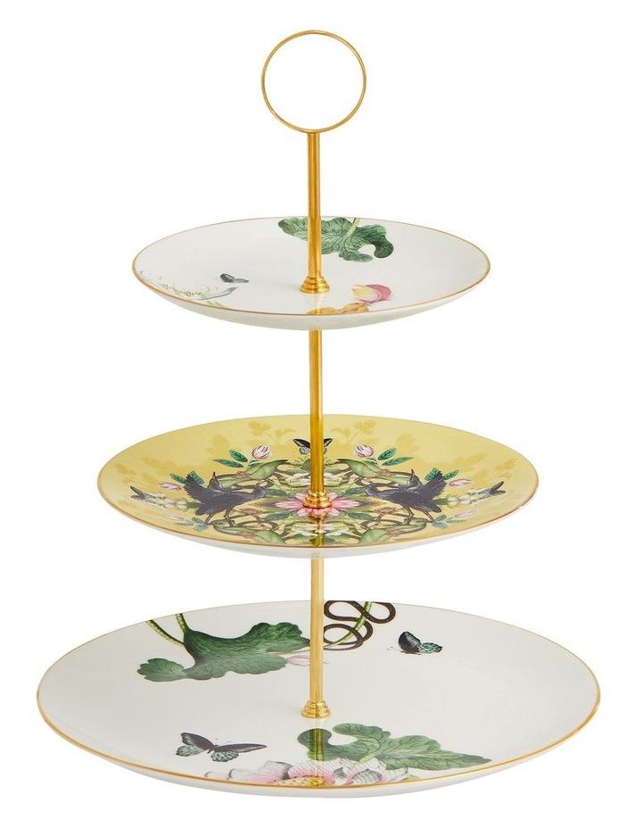 Wedgwood Wonderlust Waterlily 3 Tier Cake Stand in White/Yellow Assorted