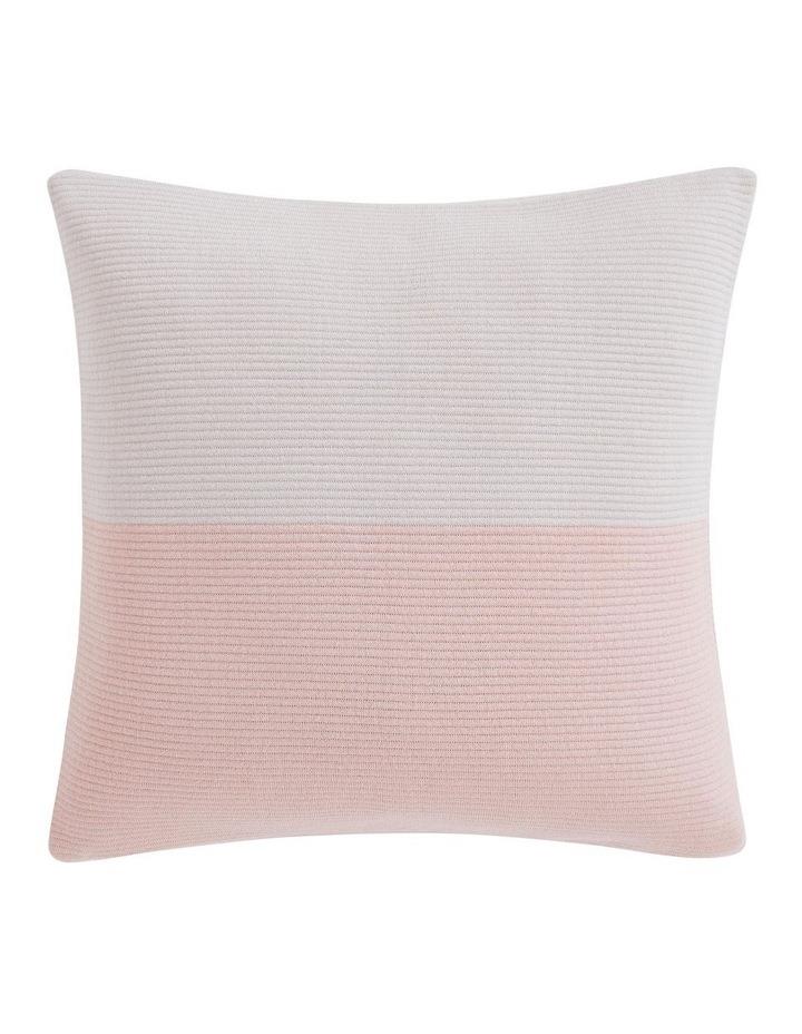 Calvin Klein Colourblock Rib Logo Cushion in Pale Pink/White Pale Pink