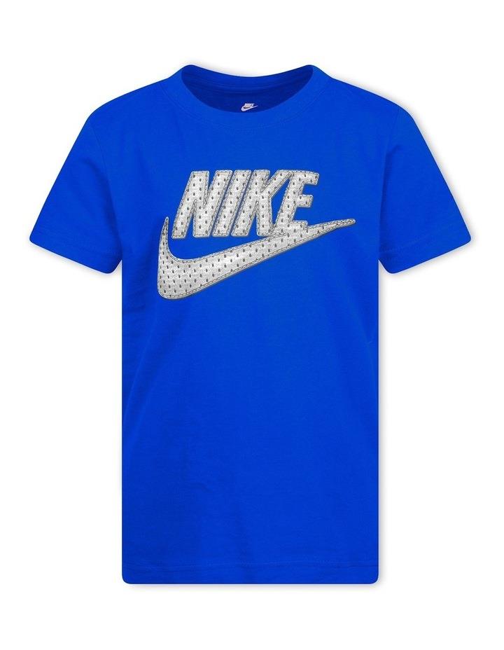 Nike Faux Jersey Mesh Futura Short Sleeve T-Shirt In Blue 6
