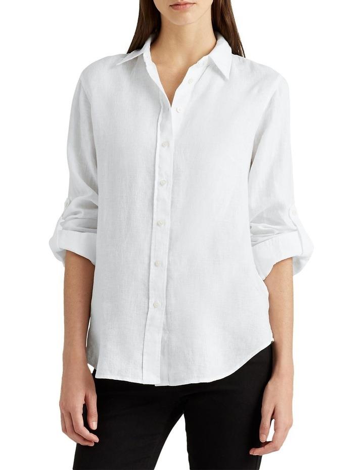 Lauren Ralph Lauren Linen Shirt in White XXS