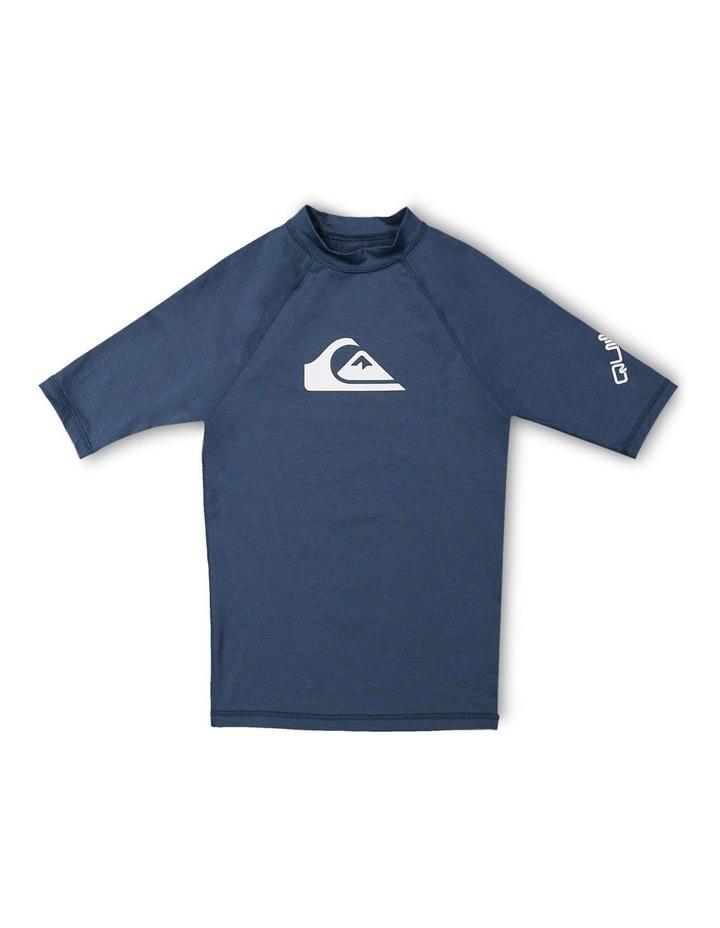 Quiksilver All Time Short Sleeve Youth Rashguard in Navy 12