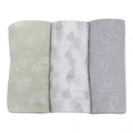 Bubba Blue Nordic Muslin Wraps 3 Pack in Grey/Sand Assorted One Size
