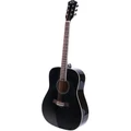 Alpha 41 Inch Acoustic Guitar Wooden Body Steel String Dreadnought Stand in Black