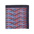 Cambridge Ash Leaves Linen Pocket Square in Red/Blue Red