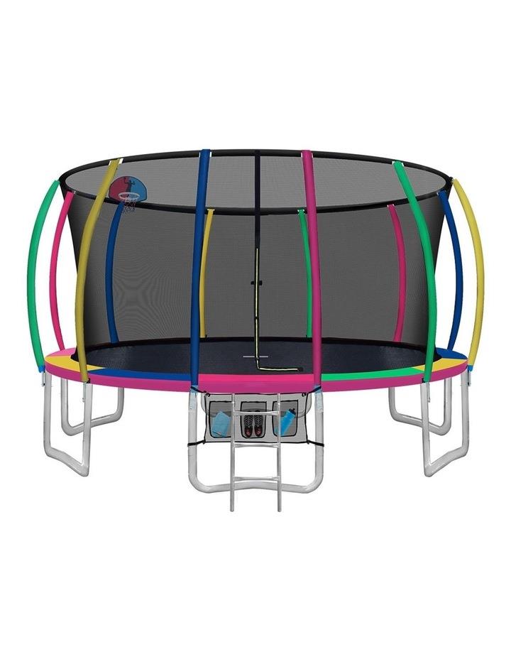 Everfit Round Trampoline 16FT with Basketball Hoop in Multi