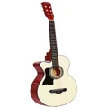 Alpha 38 Inch Acoustic Guitar Wooden Body Steel String With Left Handed Stand Natural
