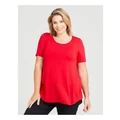 Taking Shape Bamboo Base Short Sleeve Top Red 14