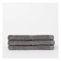 Vue Combed Cotton Ribbed Face Washer 3 Pack in Charcoal