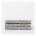Vue Combed Cotton Ribbed Face Washer 3 Pack in Silver