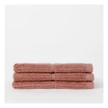 Vue Combed Cotton Ribbed Face Washer 3 Pack in Pink Clay Pink