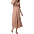 Ripe Camille Tie Front Linen Dress in Clay Brown XS